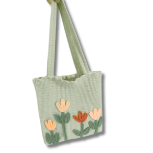 Handmade Crochet Tulip Bags Green 1